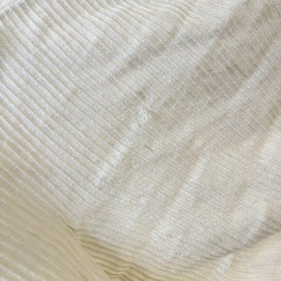 Madewell‎ Summer Ryder Cardigan Sweater Stripe Texture Solid Ivory Open Front XL - Picture 4 of 8